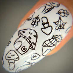 Acorn (B498) - Cream Dark Brown Stamping Polish