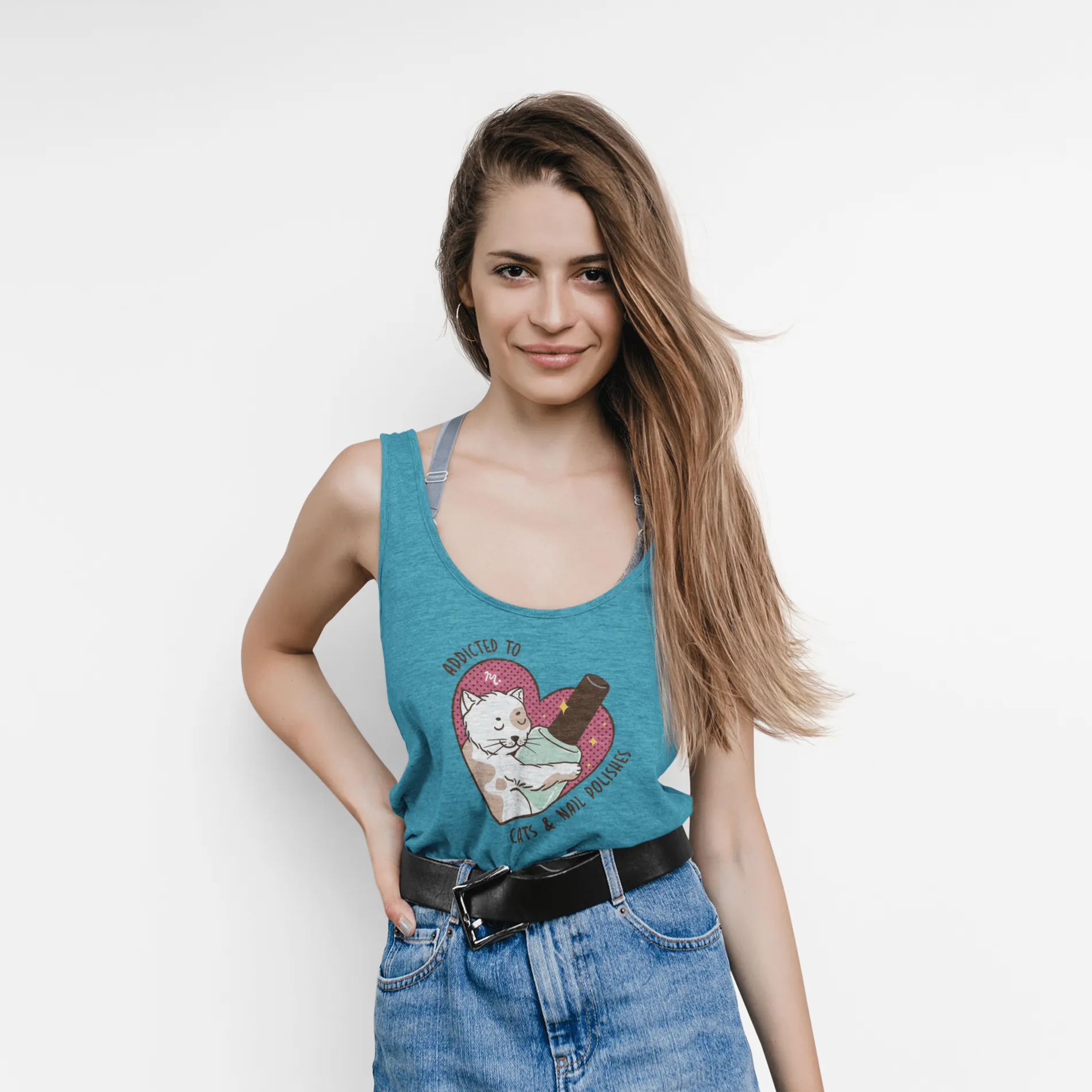 Addicted to Cats and Nail Polishes - Jersey Tank Top