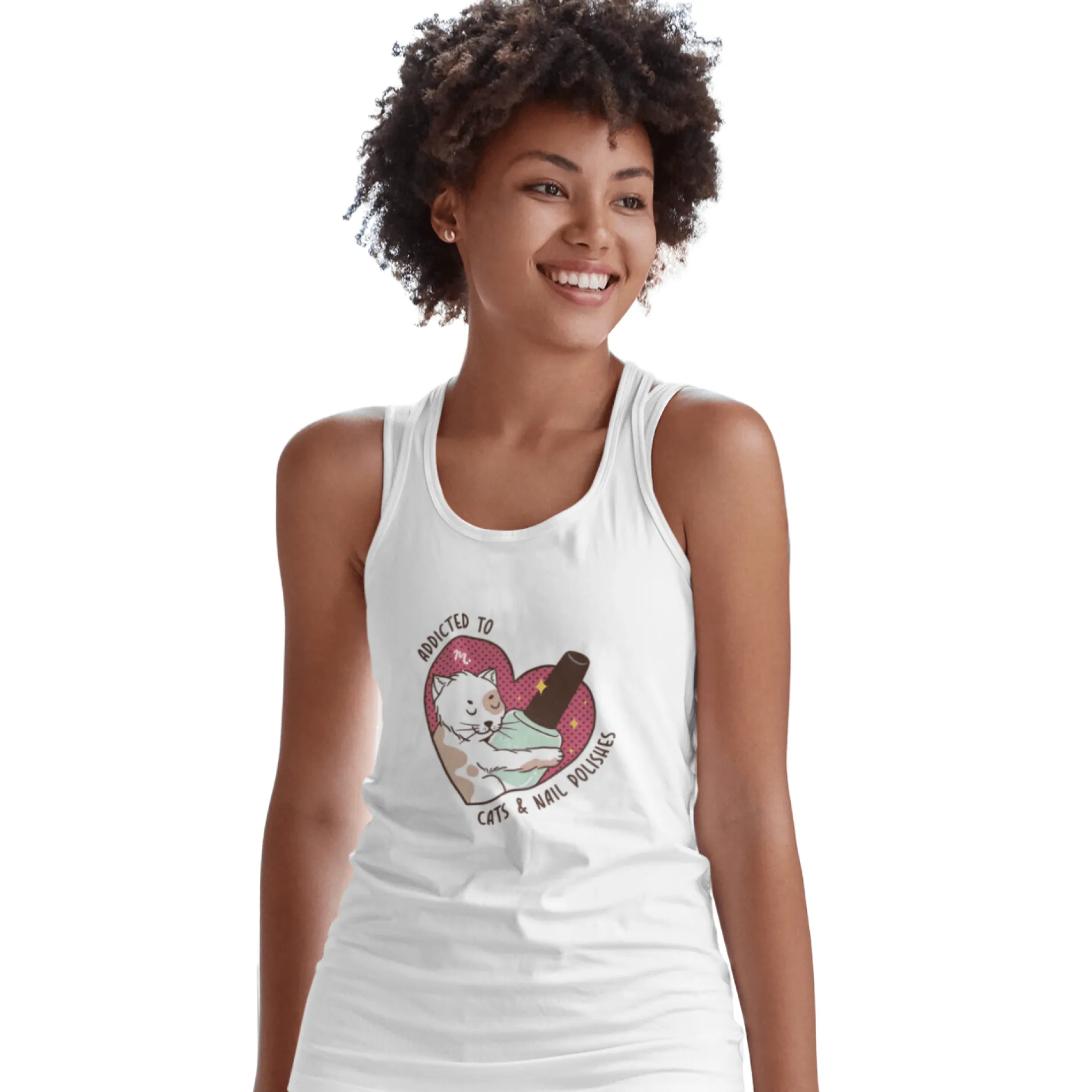 Addicted to Cats and Nail Polishes - Jersey Tank Top