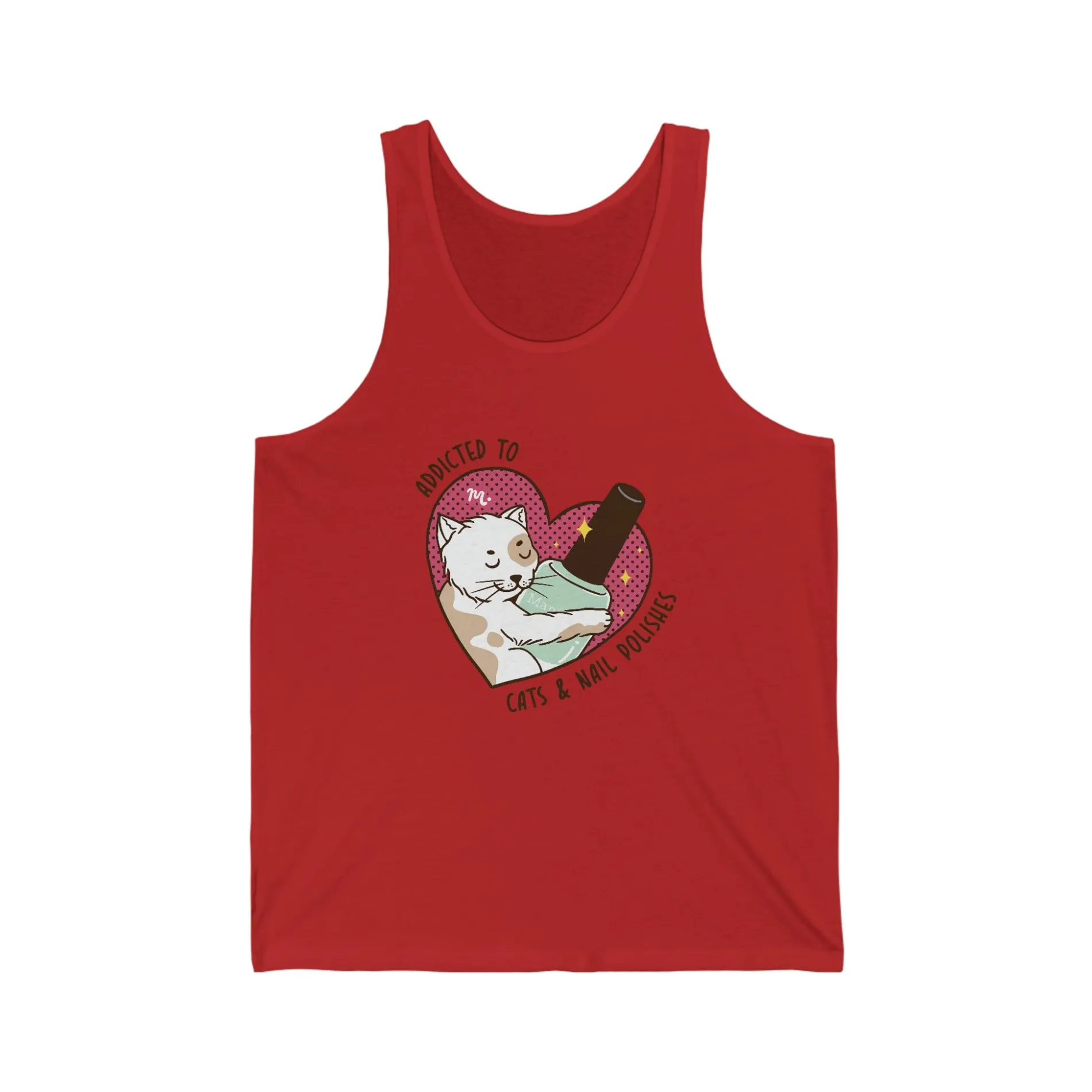 Addicted to Cats and Nail Polishes - Jersey Tank Top
