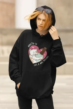 Addicted to Cats And Nail Polishes - Heavy Blend Hoodie Sweatshirt