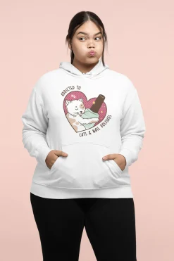 Addicted to Cats And Nail Polishes - Heavy Blend Hoodie Sweatshirt