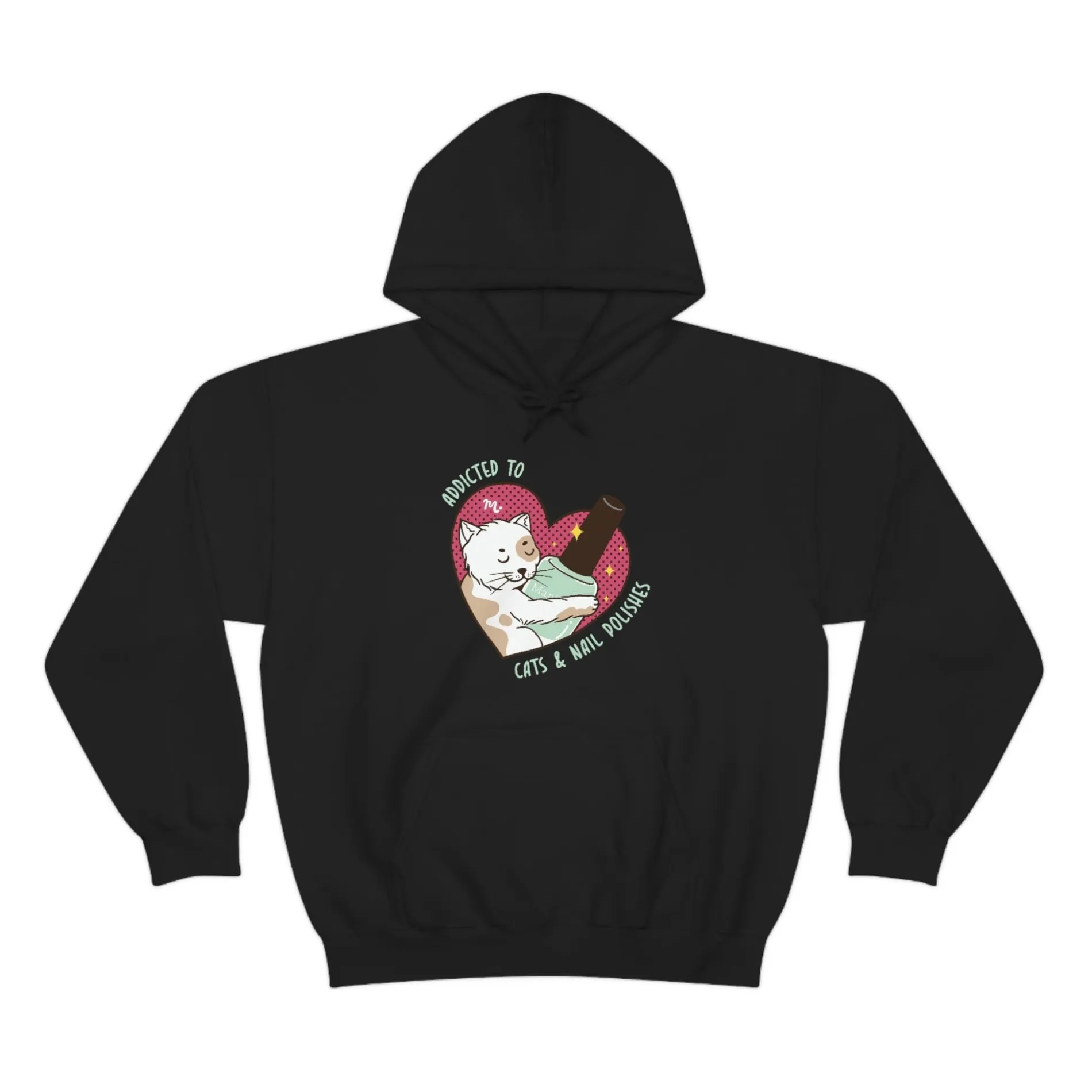 Addicted to Cats And Nail Polishes - Heavy Blend Hoodie Sweatshirt