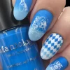 Alice (B468) - Cream Blue Stamping Polish