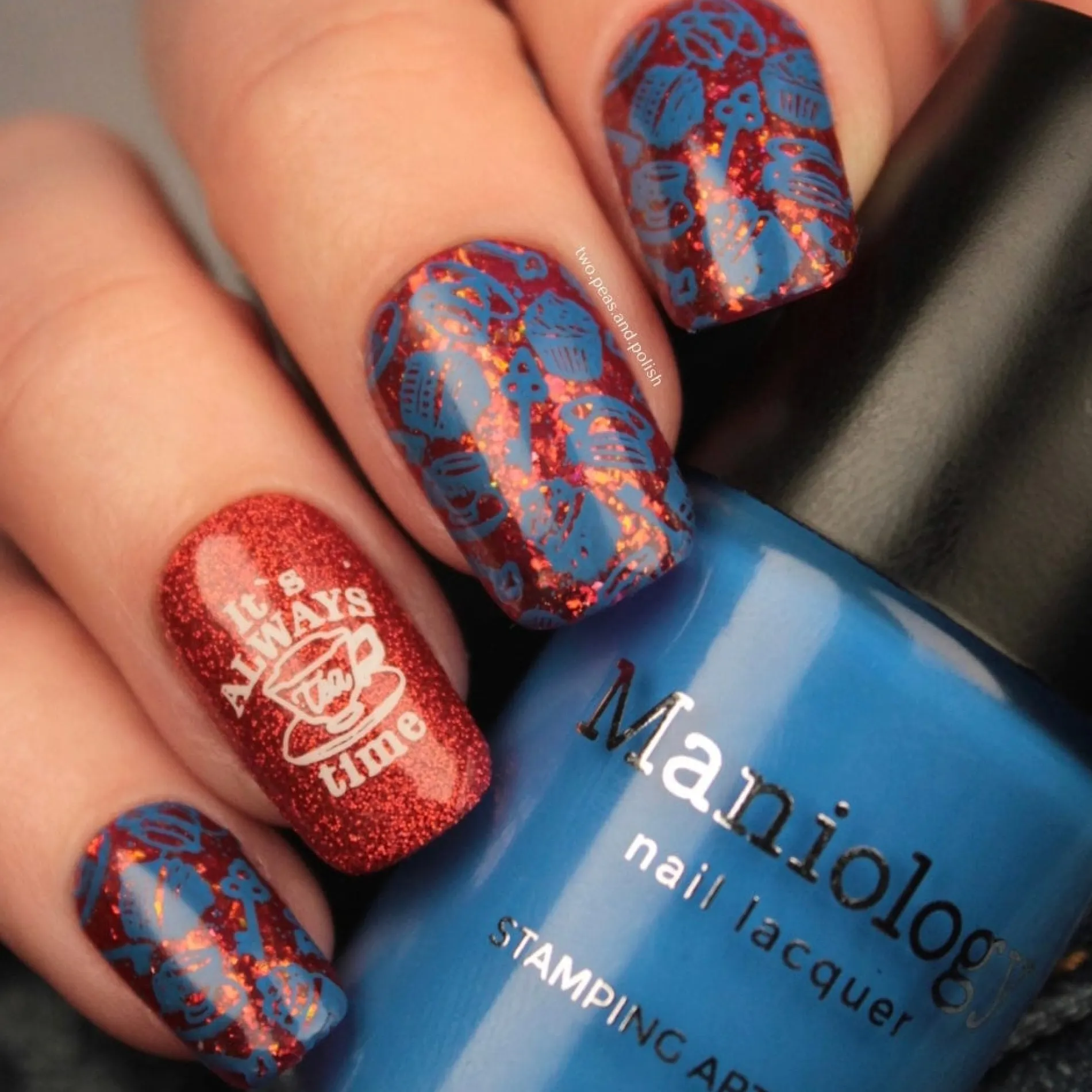 Alice (B468) - Cream Blue Stamping Polish