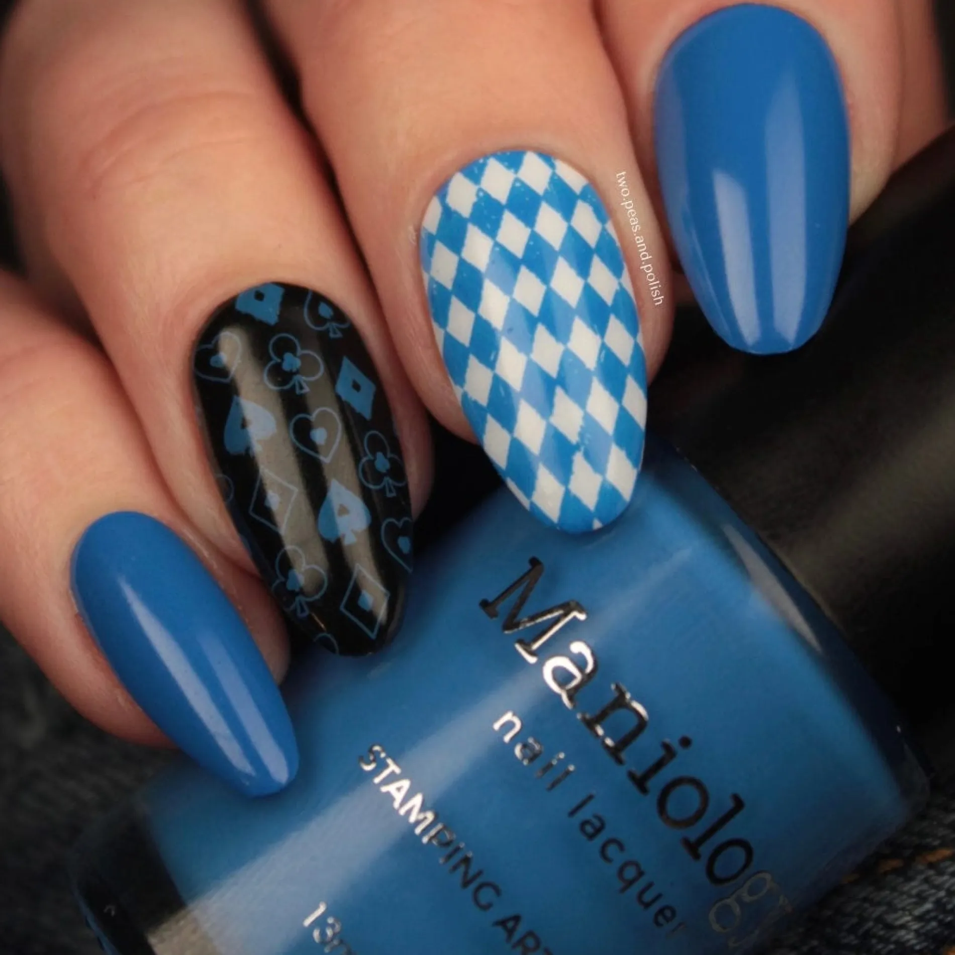 Alice (B468) - Cream Blue Stamping Polish