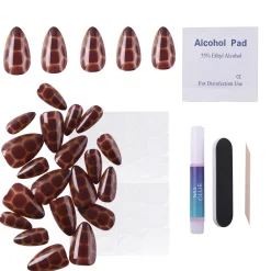 Amber Shell Press On Nails - Short Almond