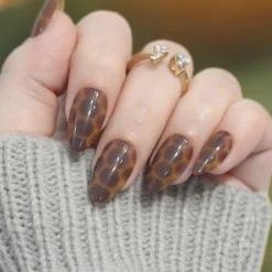 Amber Shell Press On Nails - Short Almond