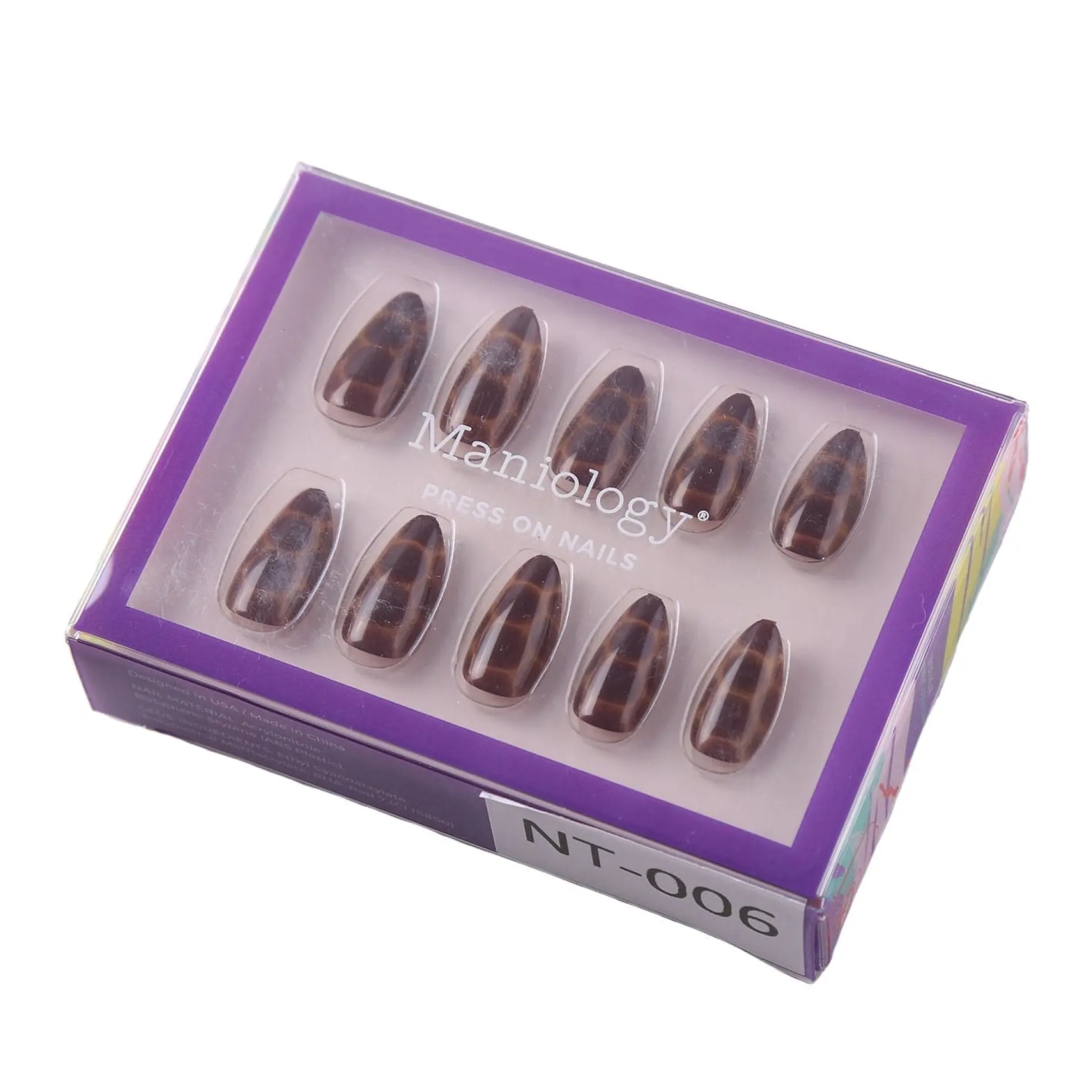 Amber Shell Press On Nails - Short Almond