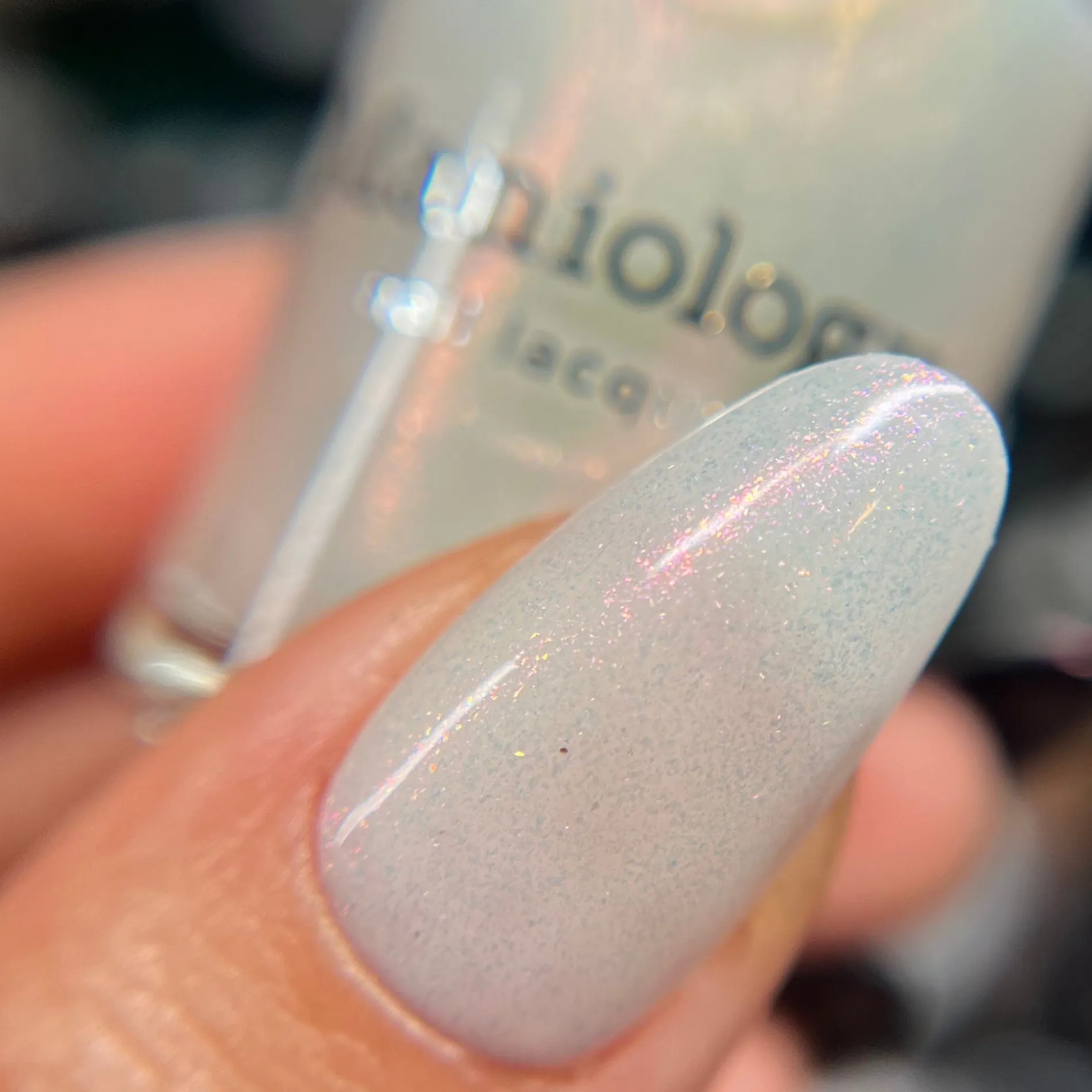 Arctic Dreams: Blushing Snow (P173) - Pink Clear Iridescent Glitter Topper Nail Polish