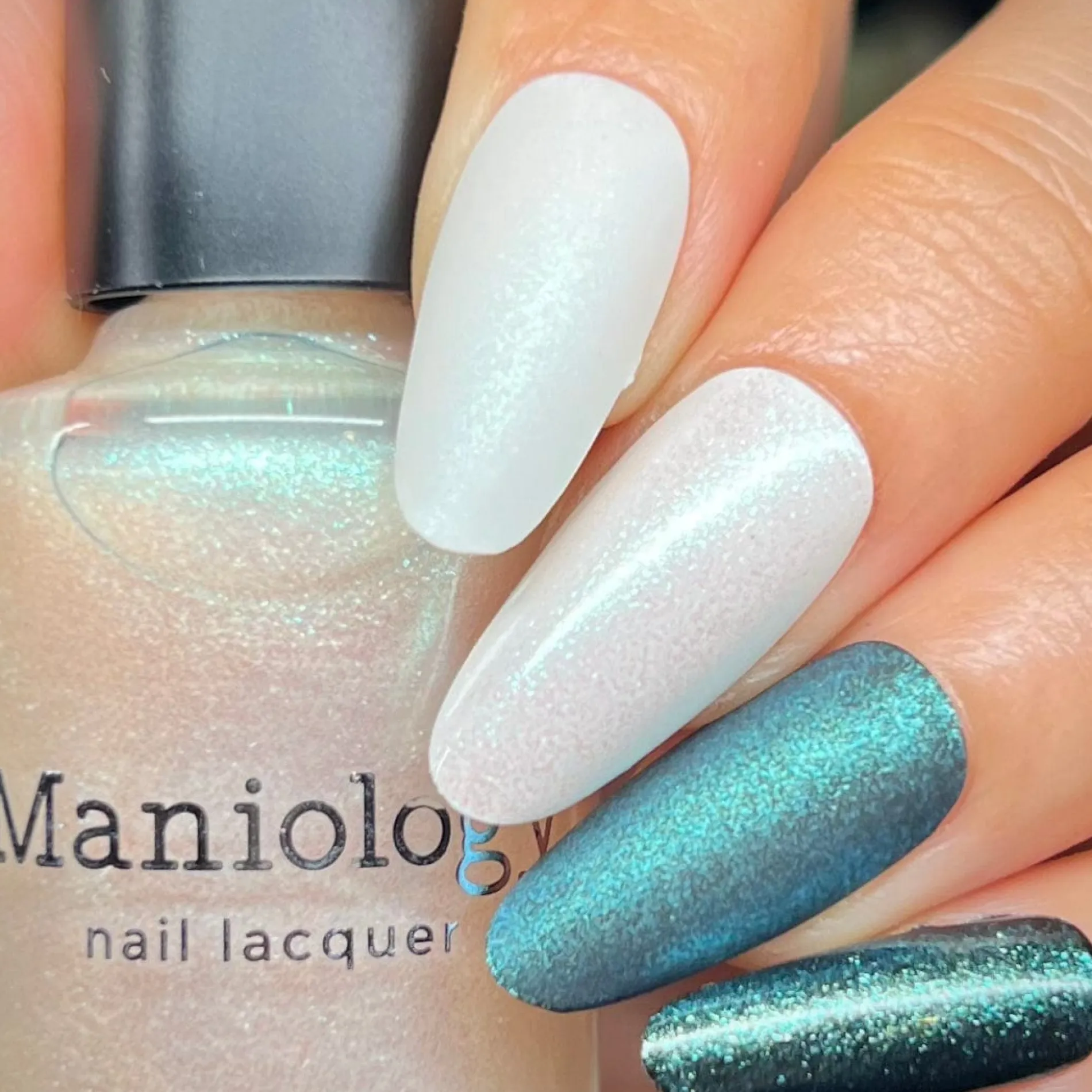 Arctic Dreams: Icy Waters (P172) - Teal Clear Iridescent Glitter Topper Nail Polish