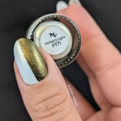 Arctic Dreams: Winter's Light (P171) - Gold Clear Iridescent Glitter Topper Nail Polish