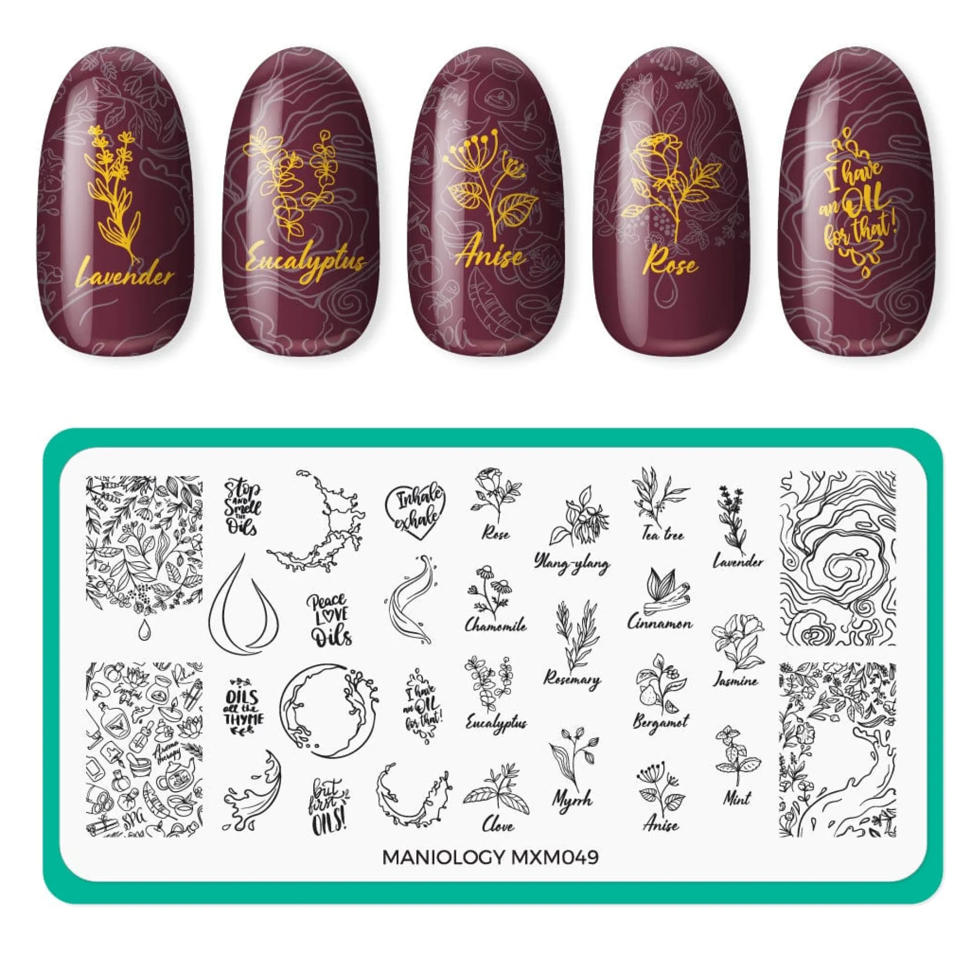 Aromatherapy: Scented Garden (MXM049) - Nail Stamping Plate