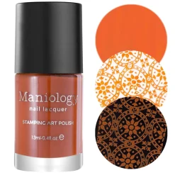 Autumn Blossom: Chrysanthemum (B302) Burnt Orange Stamping Polish