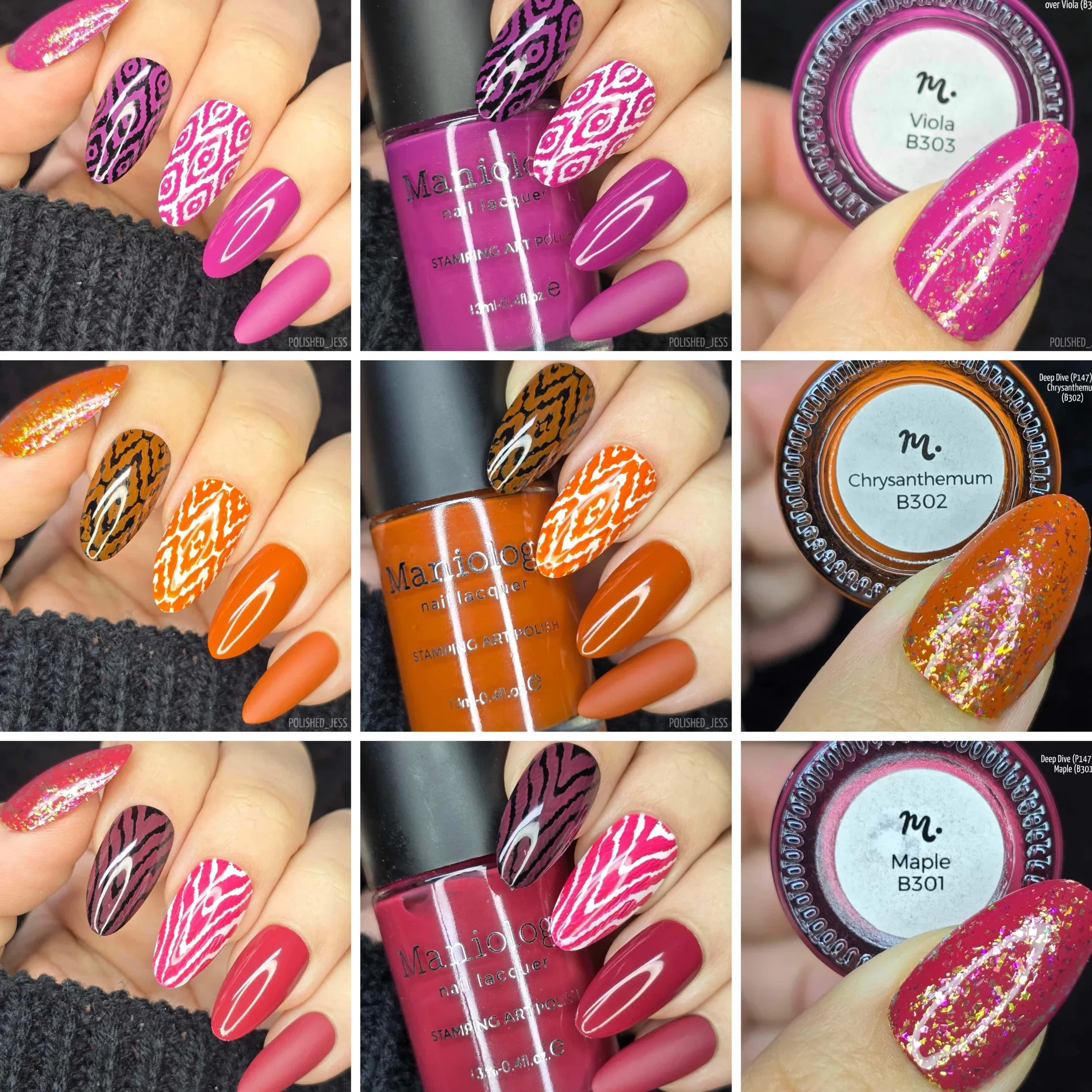 Autumn Blossom: 3-Piece Cream Stamping Art Polish Set