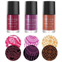 Autumn Blossom: 3-Piece Cream Stamping Art Polish Set