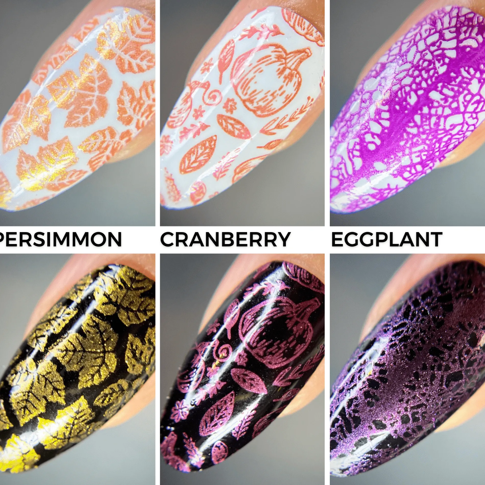 Autumn Bounty: 3-Piece Metallic Stamping Polish Set