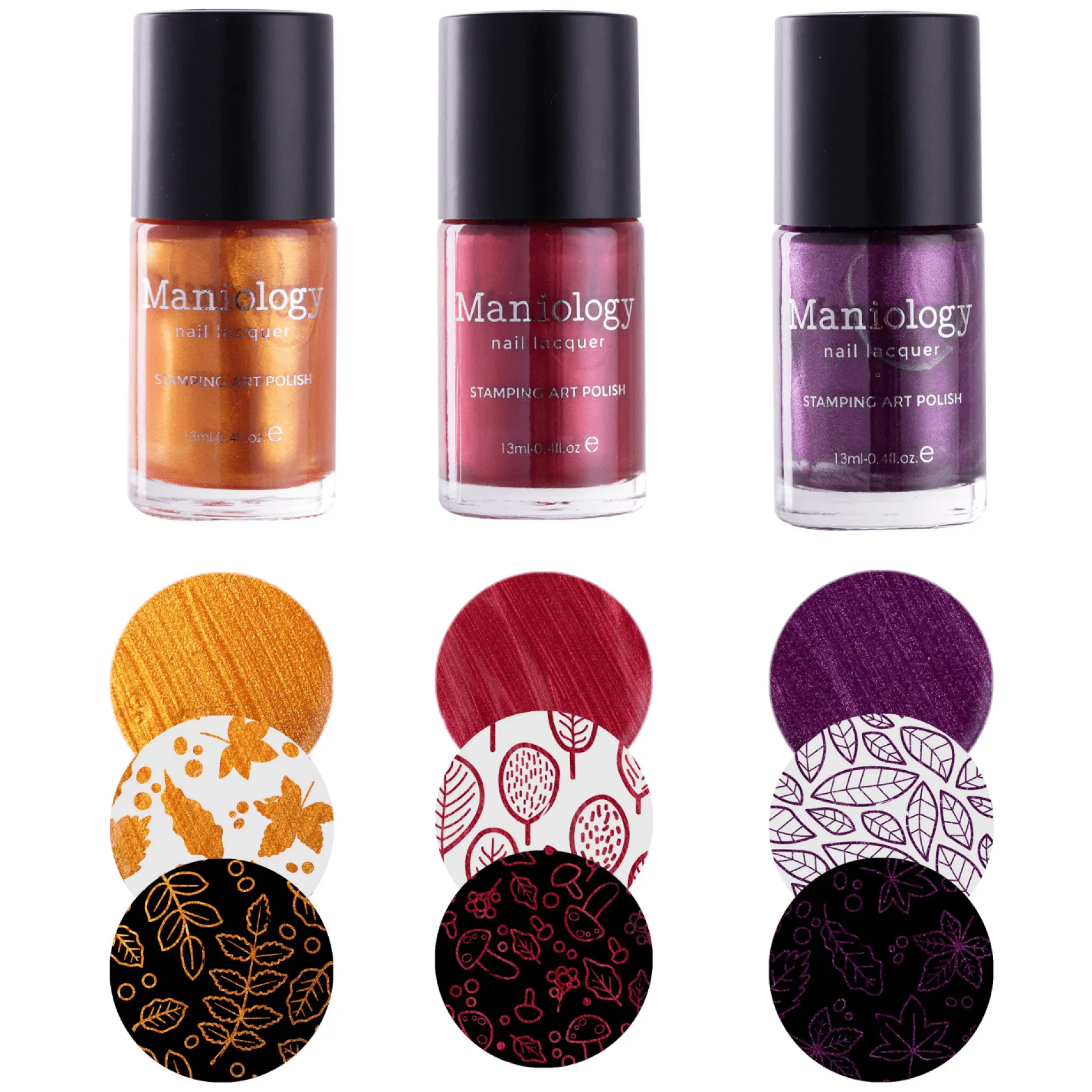 Autumn Bounty: 3-Piece Metallic Stamping Polish Set