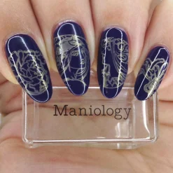 Baroque (B421) - Cream Purple Stamping Polish