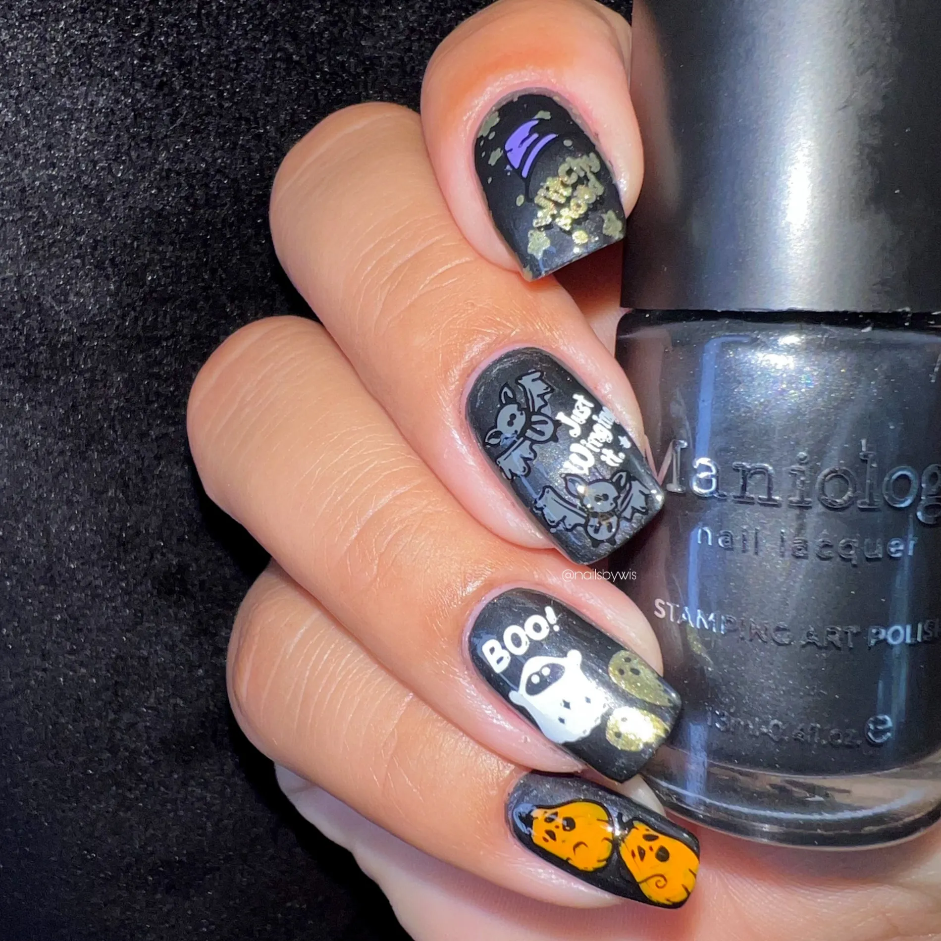 Batty (B489) - Gunmetal Silver Shell Stamping Polish