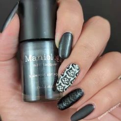 Batty (B489) - Gunmetal Silver Shell Stamping Polish