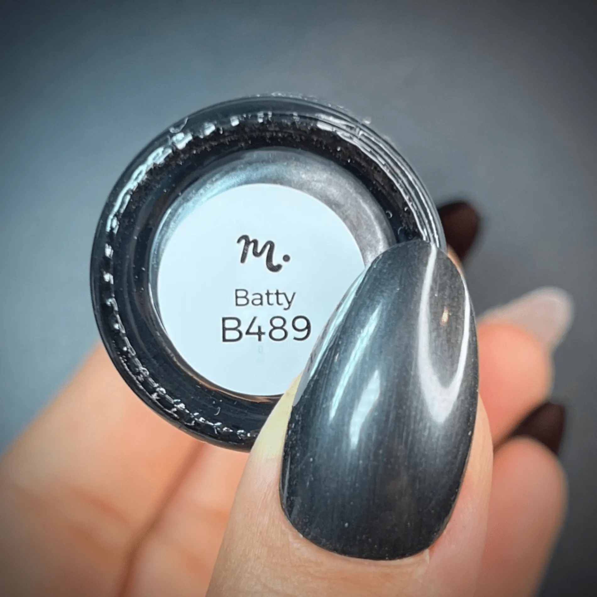 Batty (B489) - Gunmetal Silver Shell Stamping Polish
