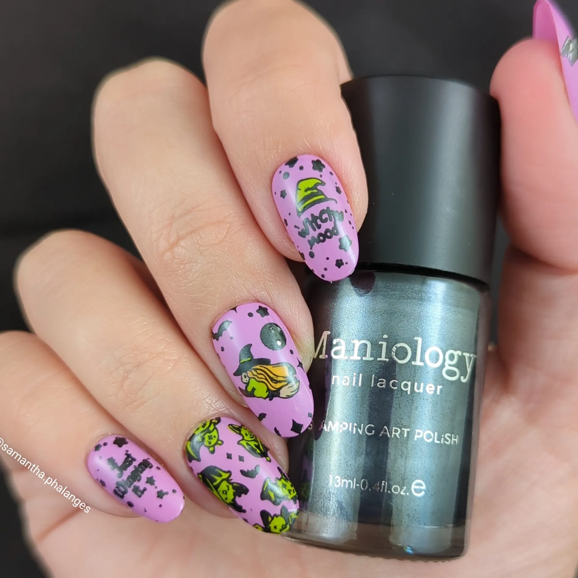Batty (B489) - Gunmetal Silver Shell Stamping Polish