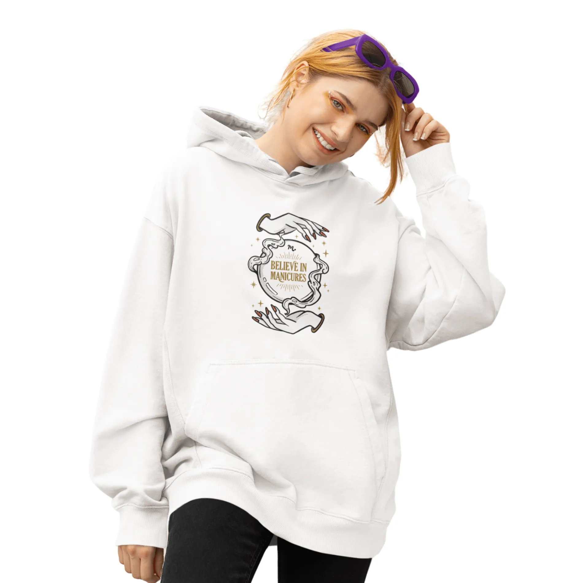 Believe in Manicures - Heavy Blend Hoodie Sweatshirt
