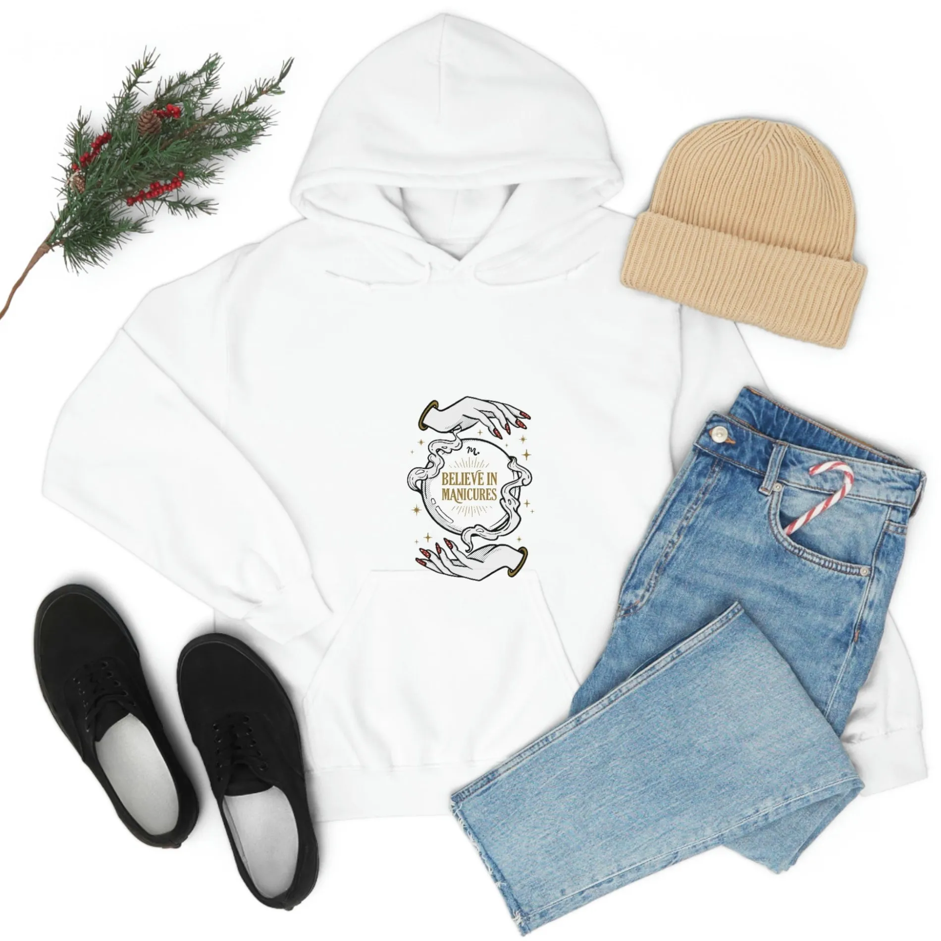 Believe in Manicures - Heavy Blend Hoodie Sweatshirt