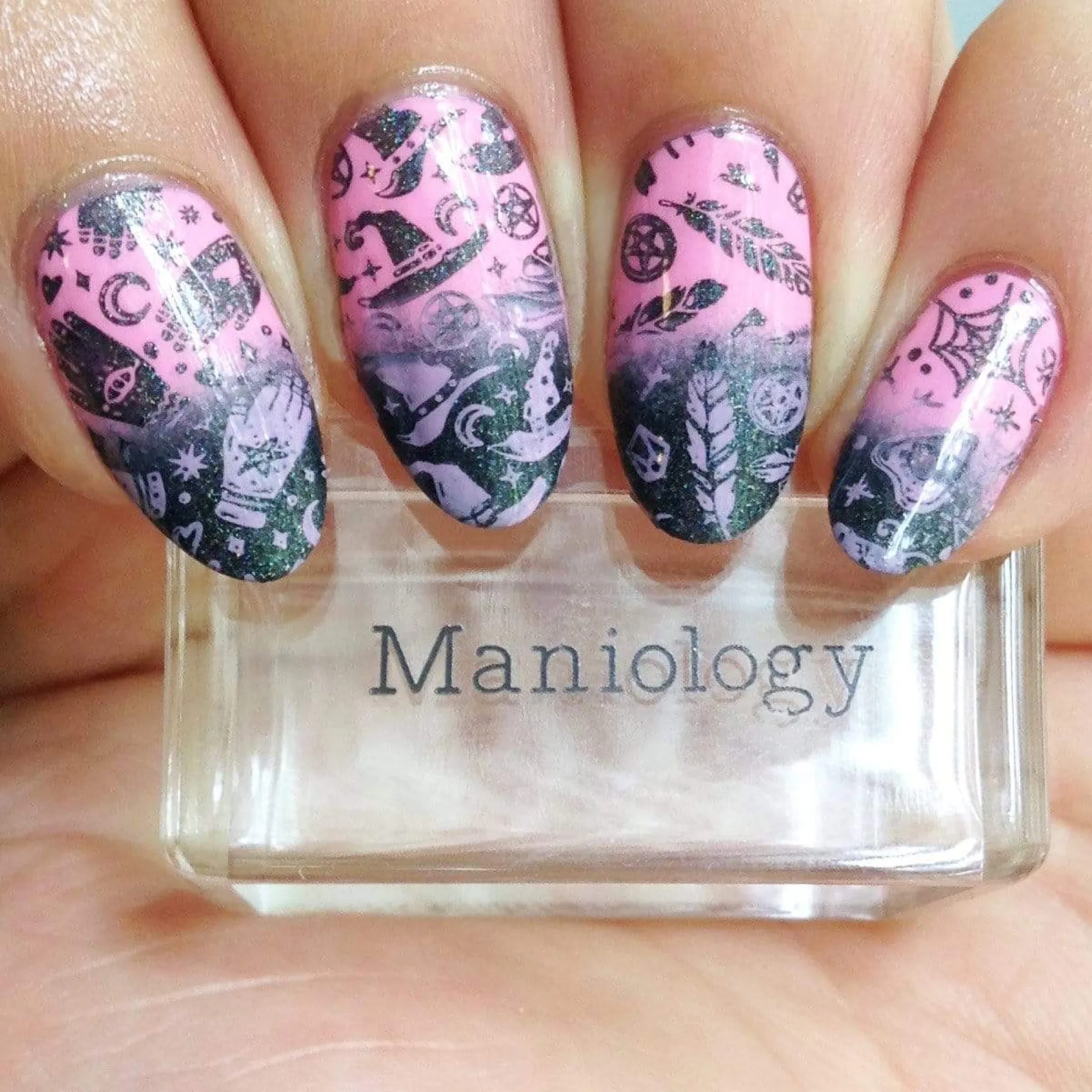 Black Magick (B293) - Holographic Black Stamping Polish