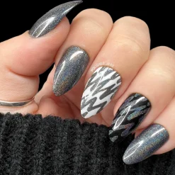 Black Magick (B293) - Holographic Black Stamping Polish
