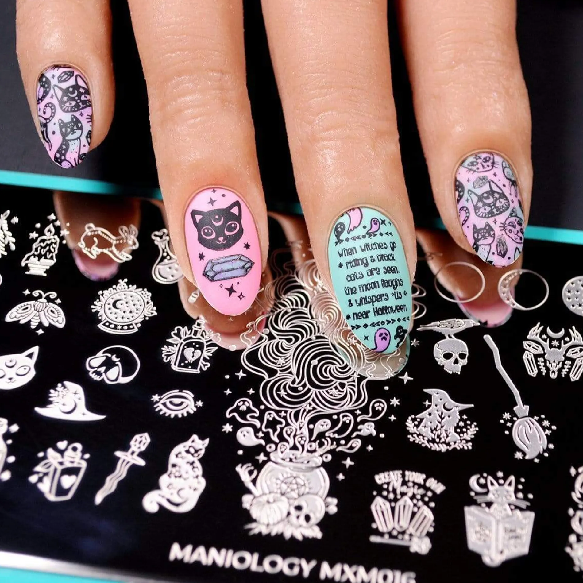 Black Magick (B293) - Holographic Black Stamping Polish