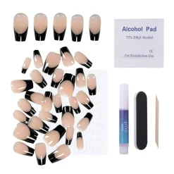 Black Tie Press-On Nails - Short Coffin