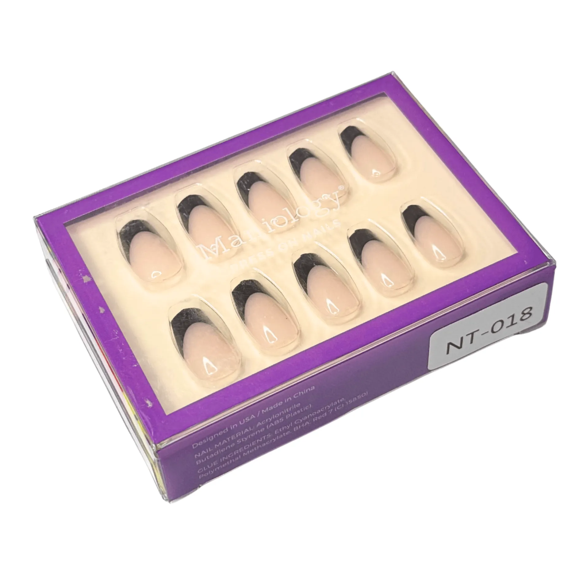 Black Tie Press-On Nails - Short Coffin