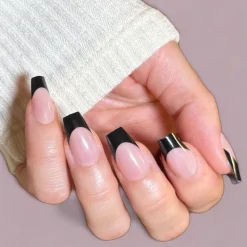 Black Tie Press-On Nails - Short Coffin
