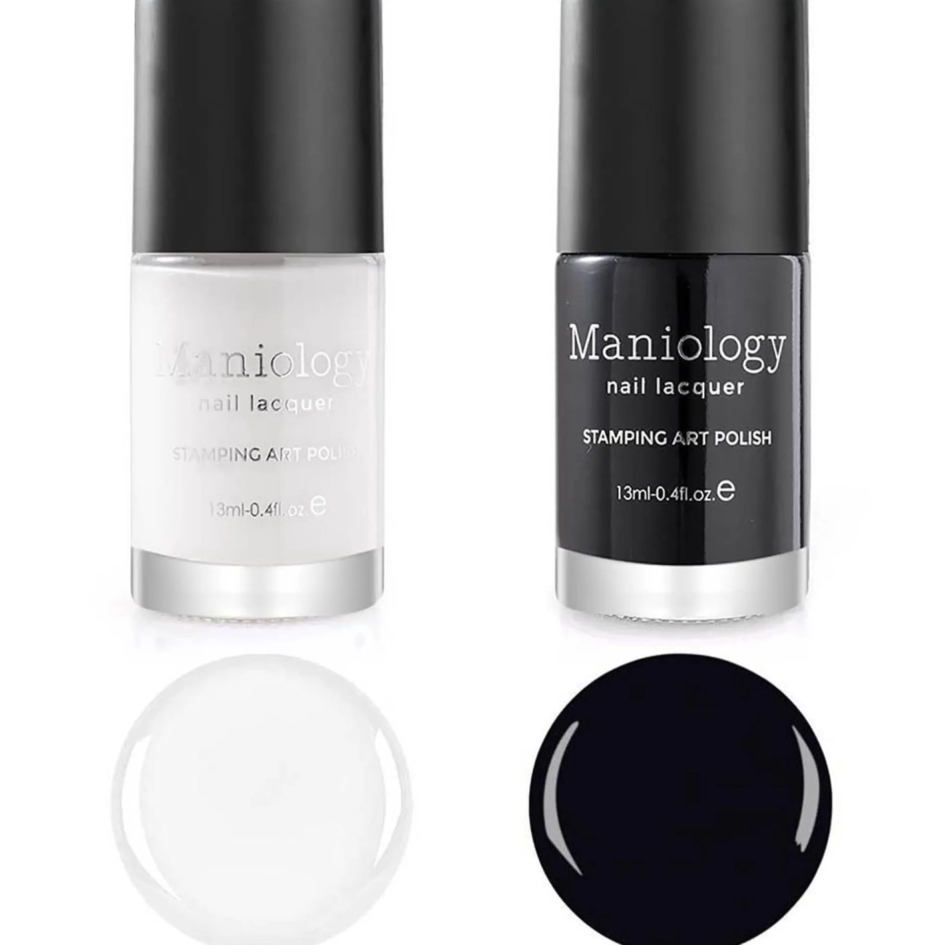 Black & White Duo - Bam! White + Straight Up Black 2pc Nail Stamping Polish Set