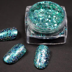 Blitz (NA038) - Teal Nail Art Glitter