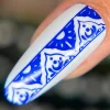 Bluebeam (B536) - Cream Electric Blue Stamping Polish