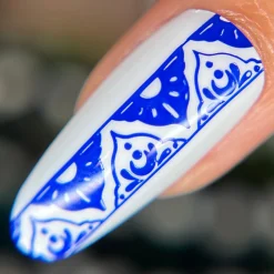 Bluebeam (B536) - Cream Electric Blue Stamping Polish