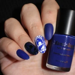 Bluebeam (B536) - Cream Electric Blue Stamping Polish