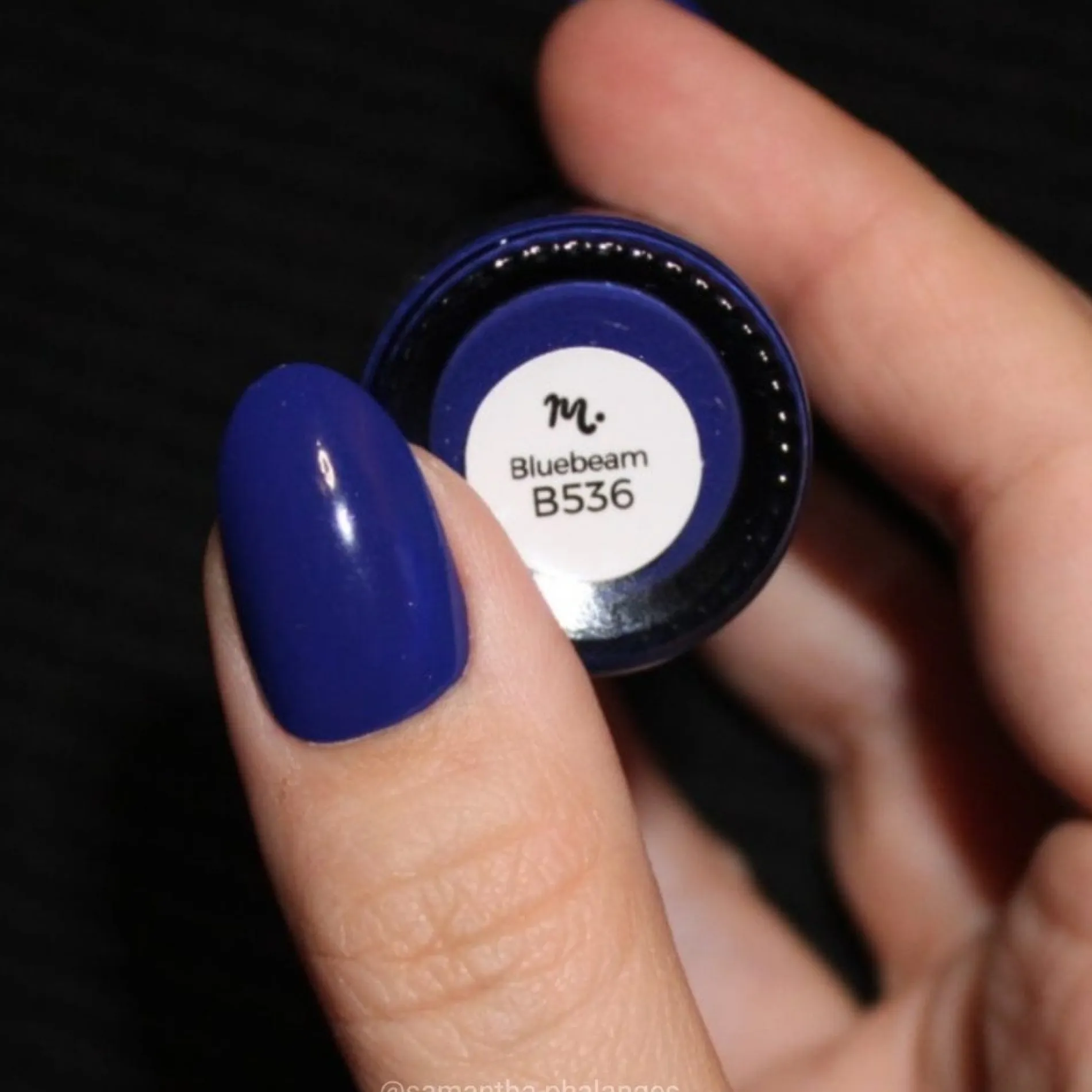 Bluebeam (B536) - Cream Electric Blue Stamping Polish