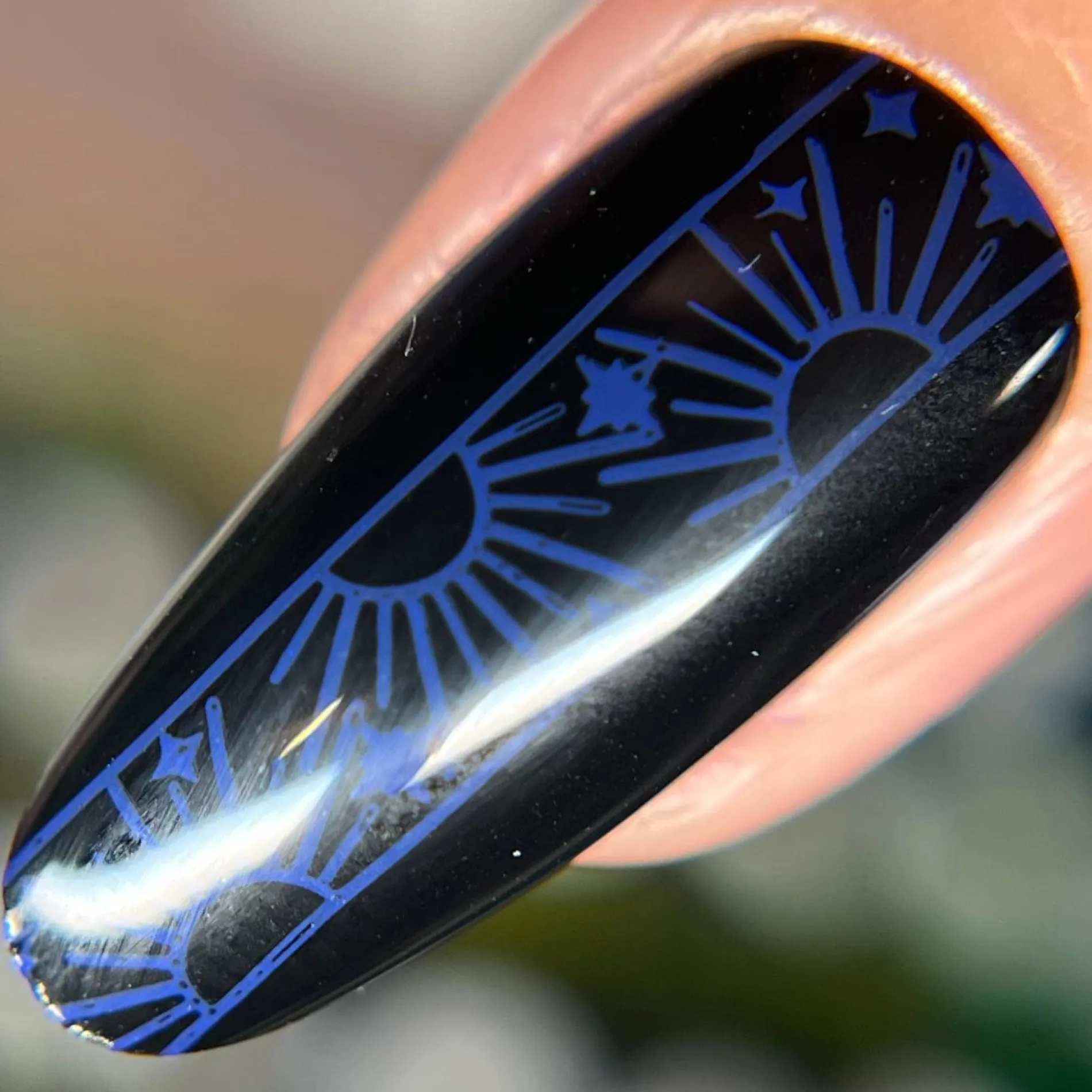 Bluebeam (B536) - Cream Electric Blue Stamping Polish