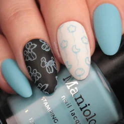 Blue Ribbon (B455) - Cream Blue Stamping Polish