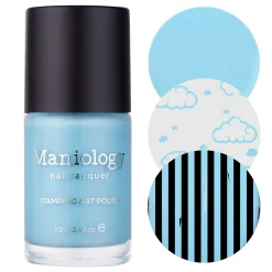 Blue Ribbon (B455) - Cream Blue Stamping Polish