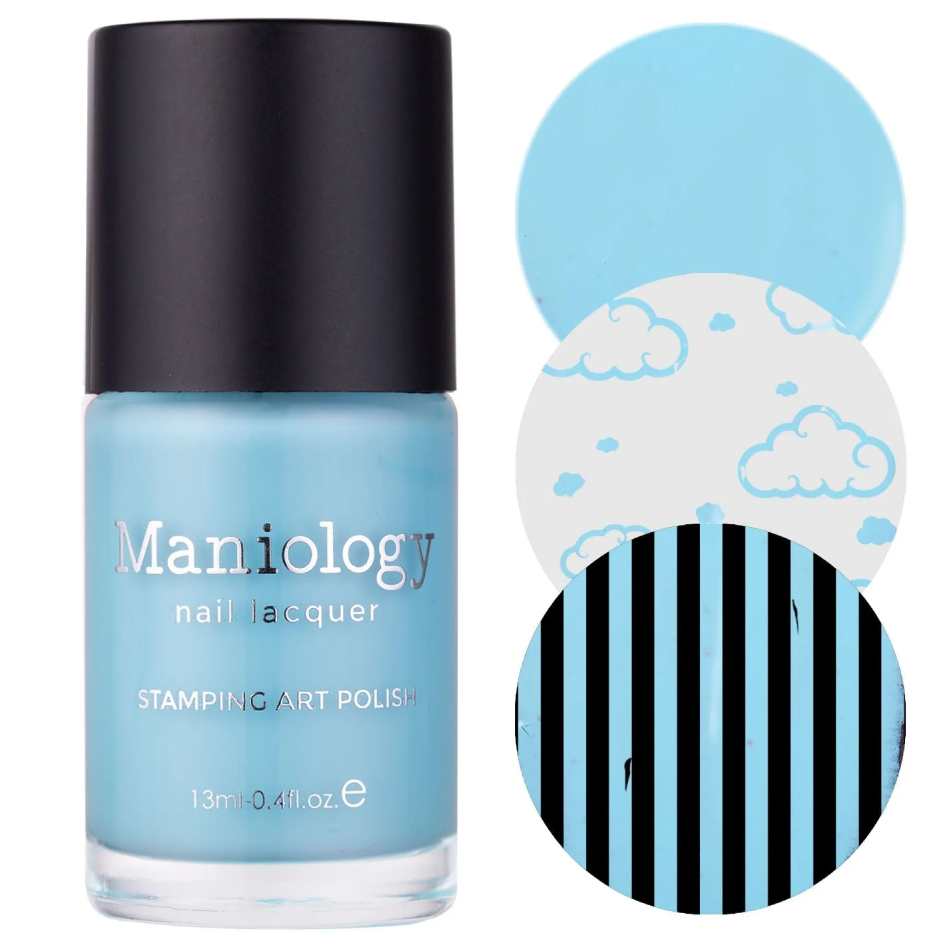 Blue Ribbon (B455) - Cream Blue Stamping Polish