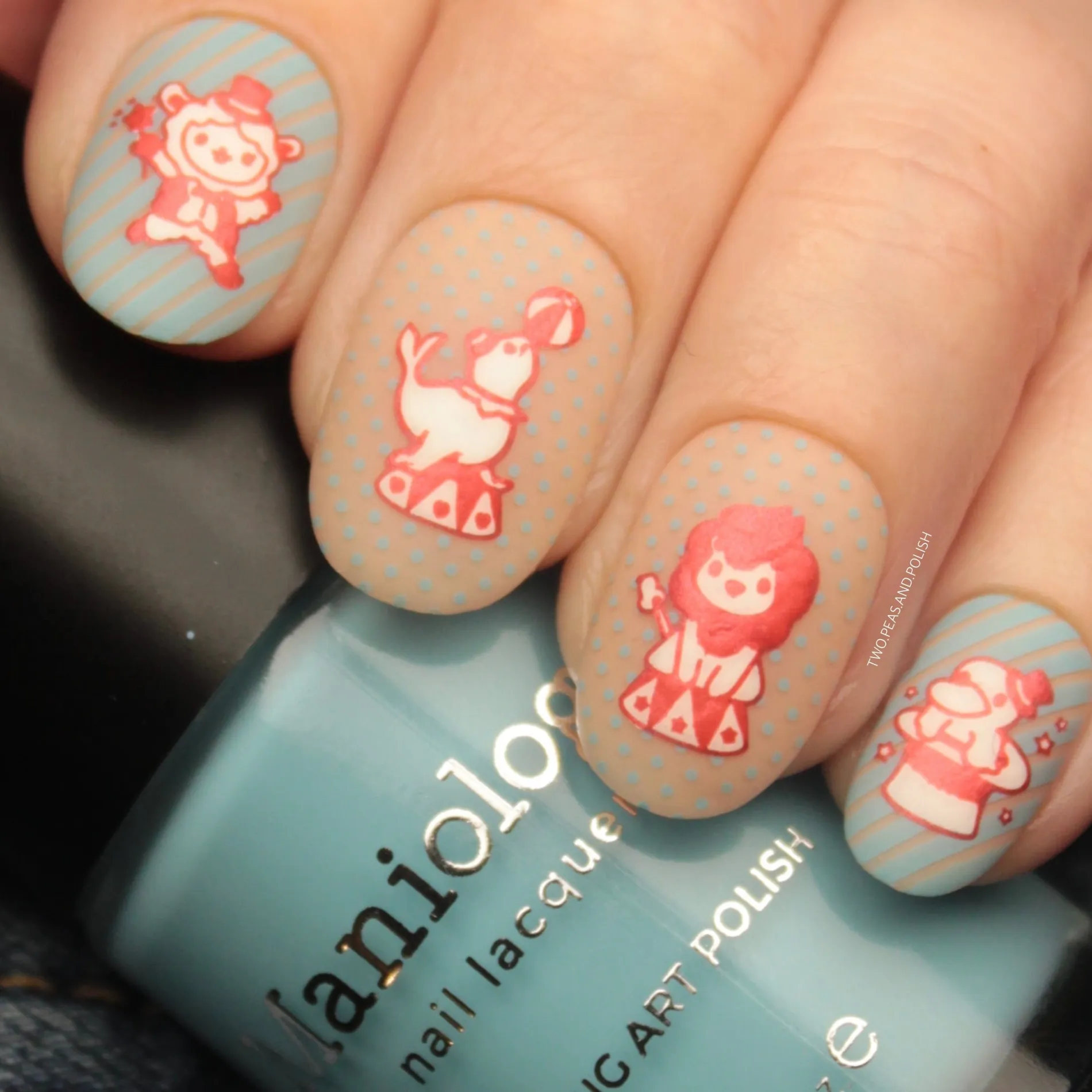 Blue Ribbon (B455) - Cream Blue Stamping Polish