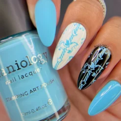 Blue Ribbon (B455) - Cream Blue Stamping Polish