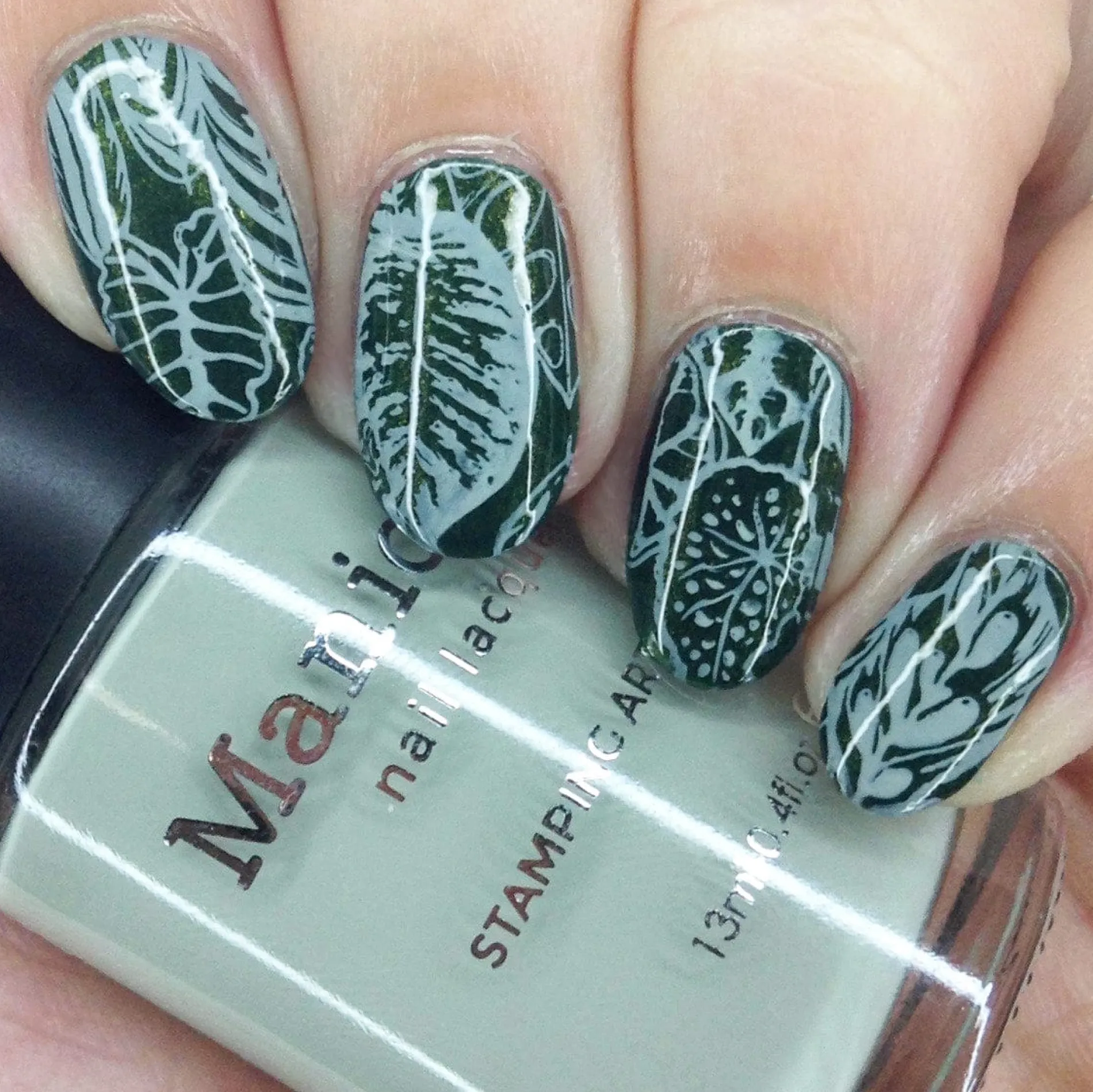 Caladium (B440) - Cream Sage Green Stamping Polish