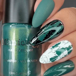 Canteen (B478) - Pearl Dark Green with Gold Shimmer Stamping Polish