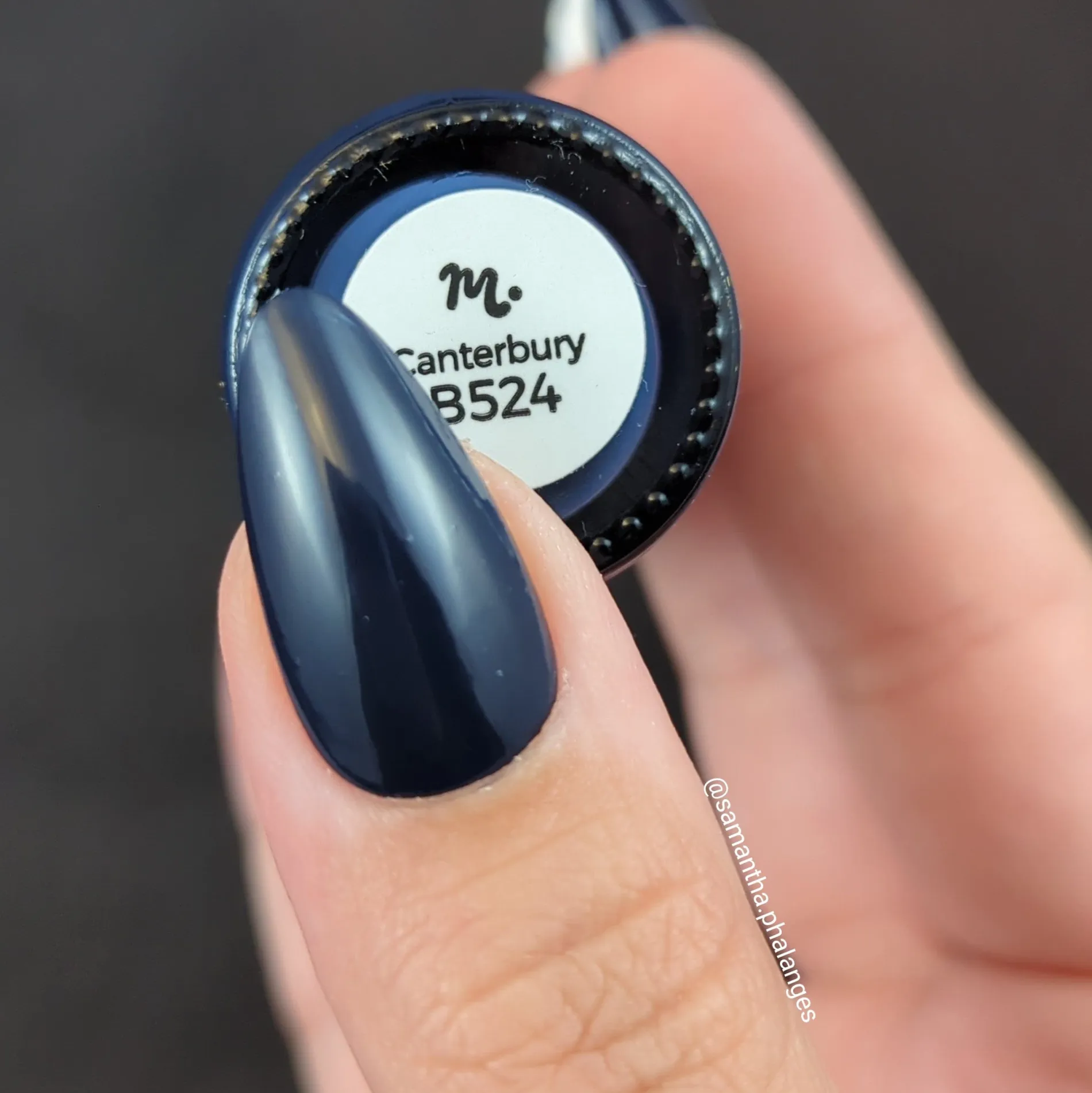 Canterbury (B524) - Cream Navy Blue Stamping Polish